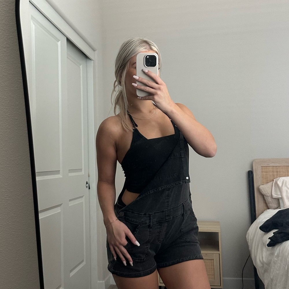 Women RSQ collective black denim romper SzM